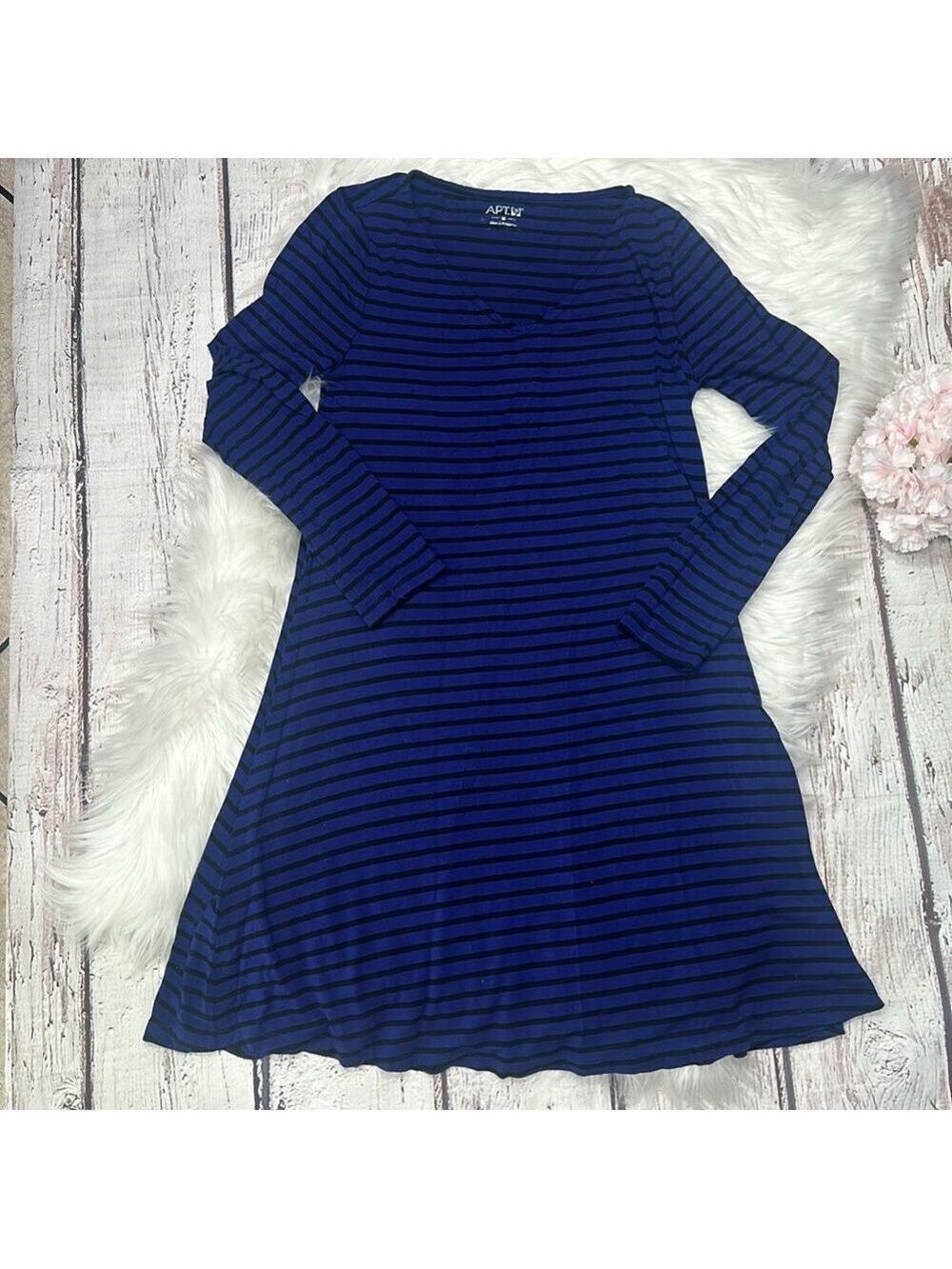 Apt 9 Women's A-Line Swing Midi Dress 3/4 Sleeve Casual Size Medium